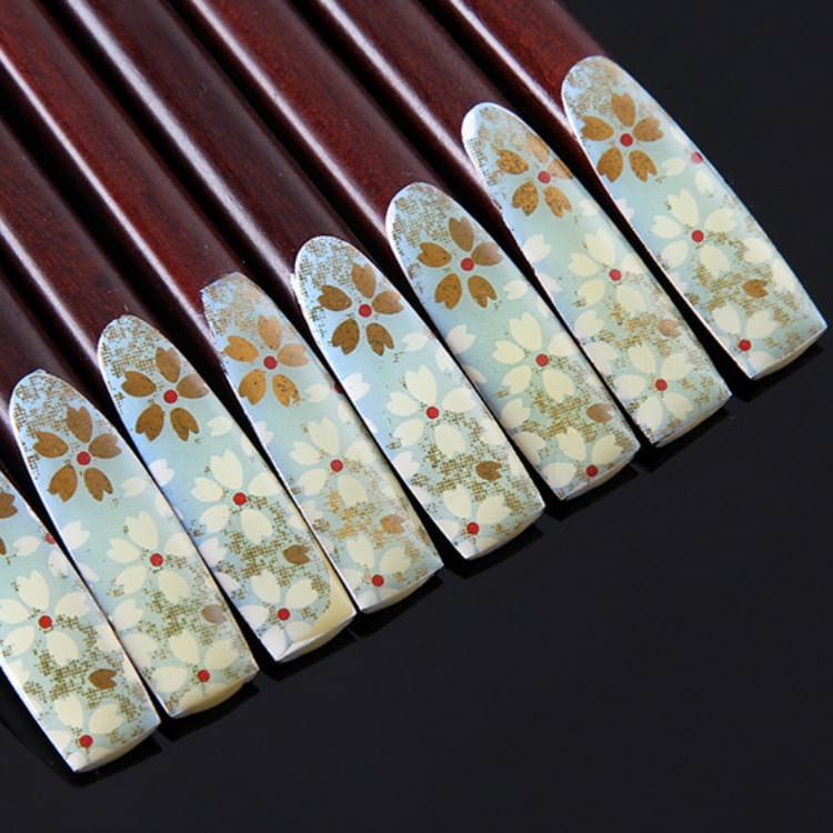 4 Pairs Sakura Nail Chopsticks Gift Set