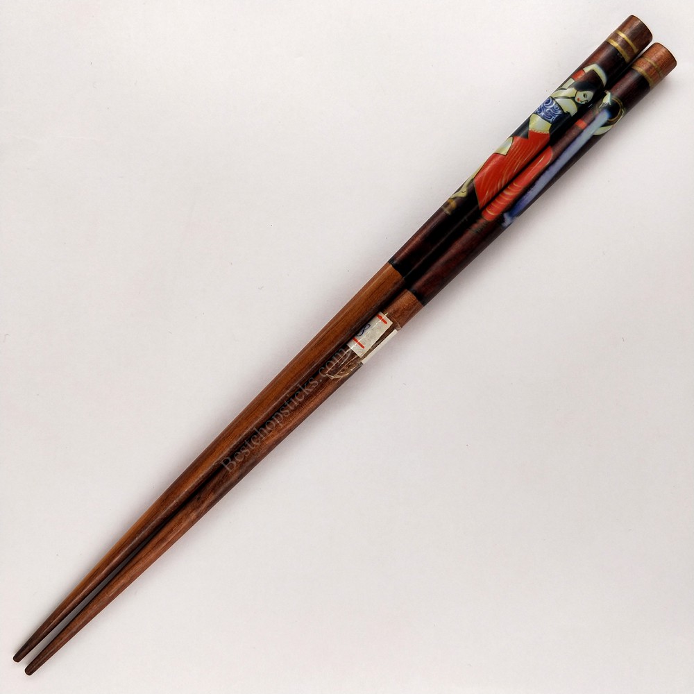 Artistic japanese lady printed wooden chopsticks