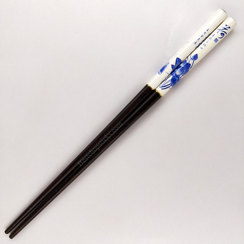 Blue and white printed wooden chopsticks