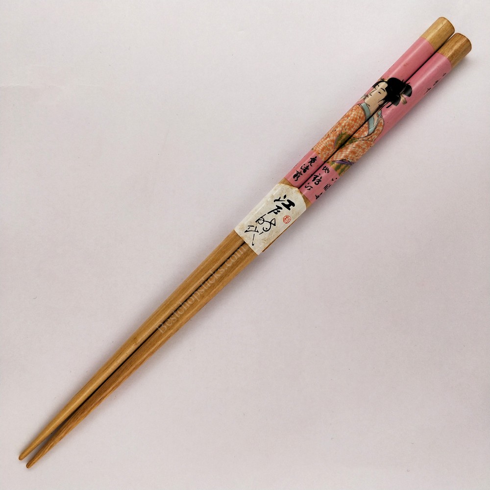 Japanese lady printed wooden chopsticks